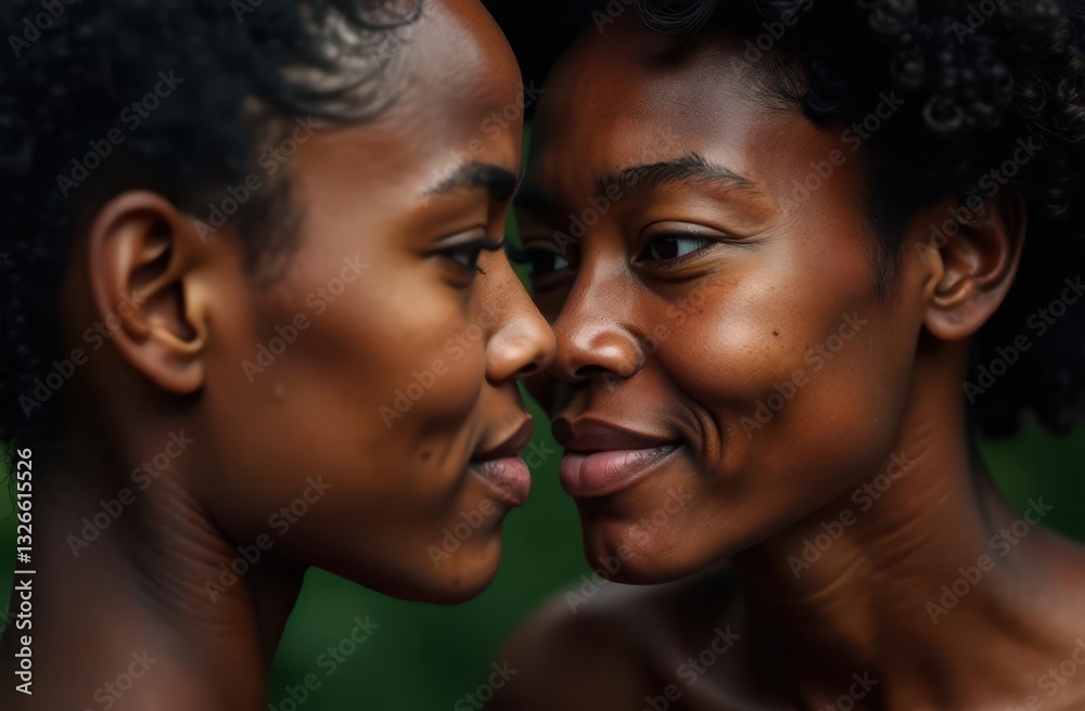 Friends connecting and sharing emotions in a natural setting outdoors Friends connecting and sharing emotions in a natural setting outdoors