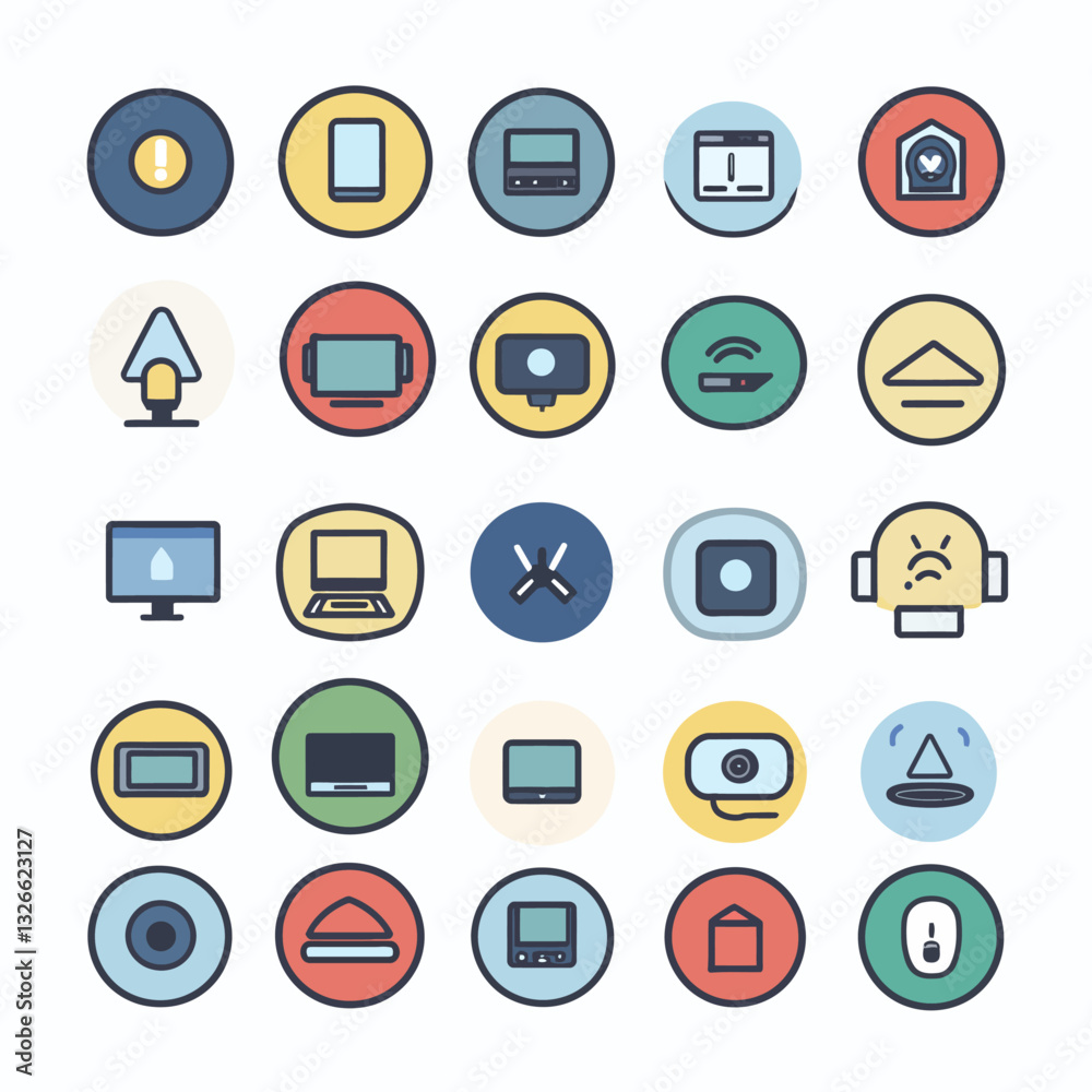 Modern Technology Icons Set: Devices, Gadgets, and Computer Symbols Modern Technology Icons Set: Devices, Gadgets, and Computer Symbols