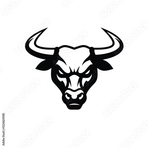 bull head isolated on white
