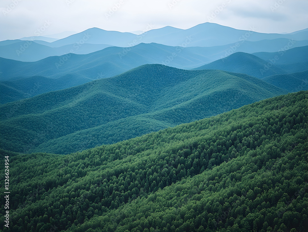 Fototapeta premium Verdant mountain ranges stretching into the distance