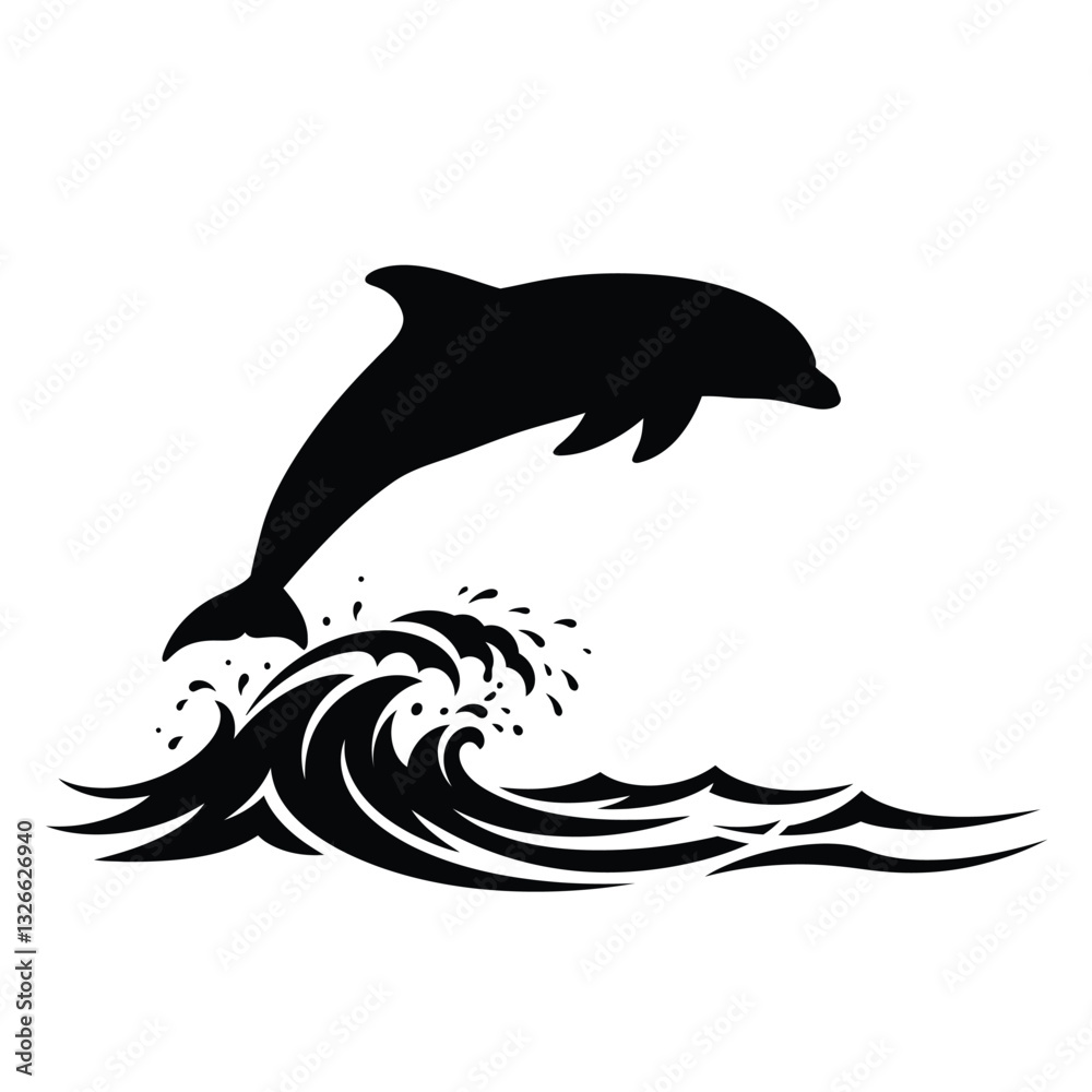 Fototapeta premium silhouette of a dolphin