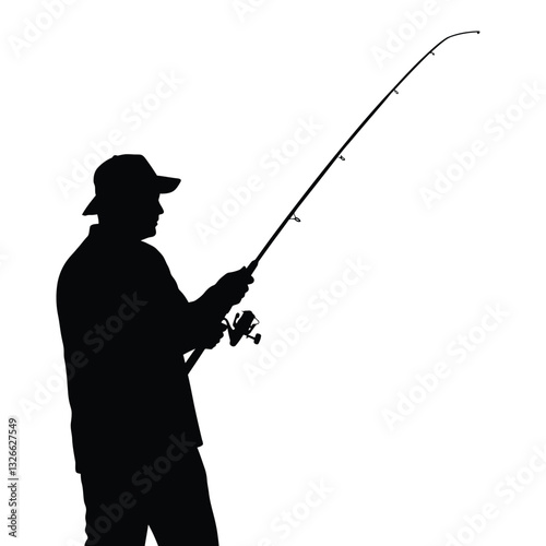 silhouette of a fisherman