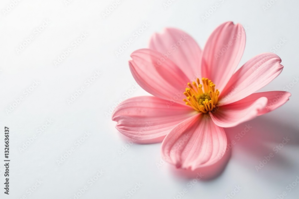 Delicate flower petals unfolding on white background, elegance, nature Delicate flower petals unfolding on white background, elegance, nature