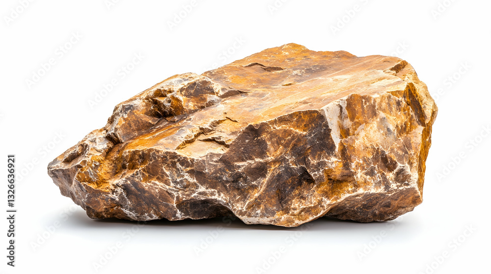 Rough, irregular shaped, golden-brown stone