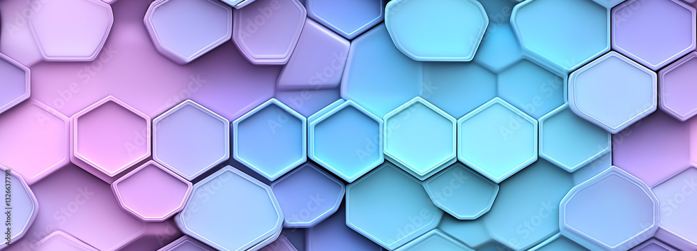 Naklejka premium a blue mosaic tile pattern with a blue background that is very colorful and has a hexagonal pattern, tile