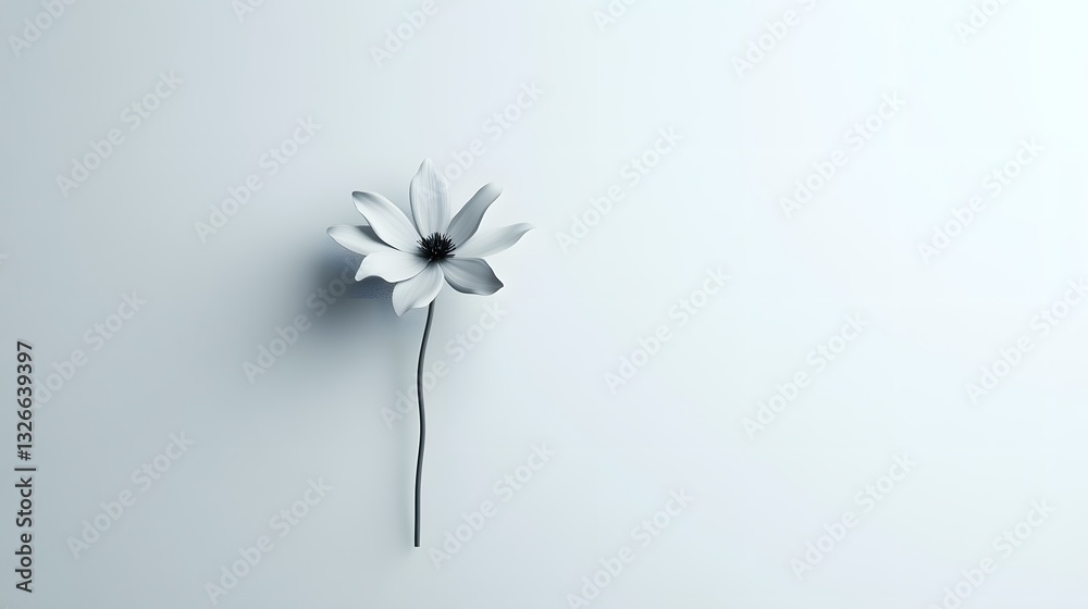 custom made wallpaper toronto digitalElegant White Flower on Simple Canvas Background with Minimalist Design and No Distractions