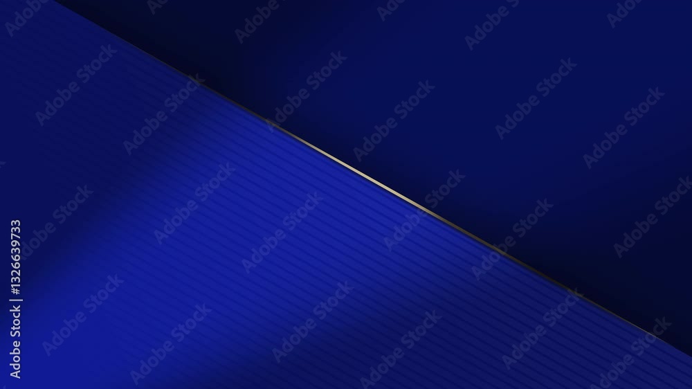 Abstract geometric shape royal blue and gold background video, looping animation