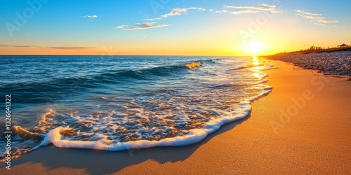 Wallpaper Mural Serene Sunset Over Tranquil Beach with Gentle Ocean Waves Torontodigital.ca