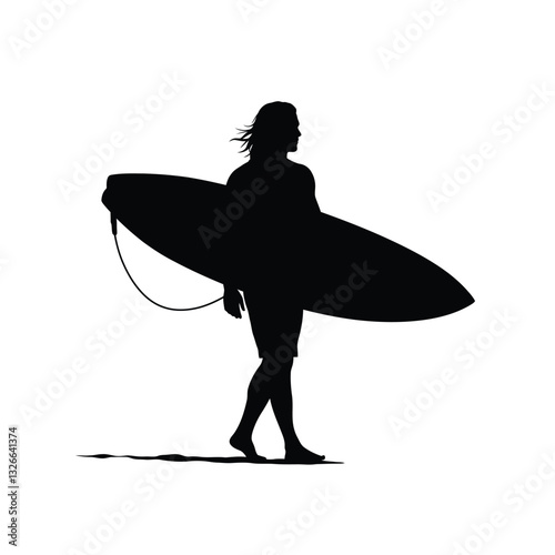 surfer silhouette vector