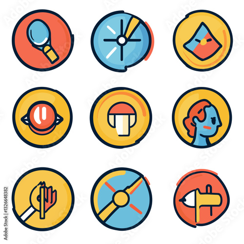 Vector Icon Set: Navigation, Search, Design, and Other Concepts