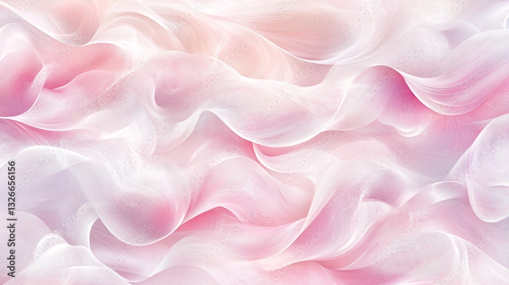 Fototapeta premium Soft sunrise patterns in pastel pink and shimmering white plain background