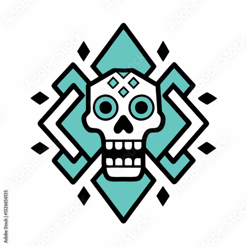 tribal skull tattoo