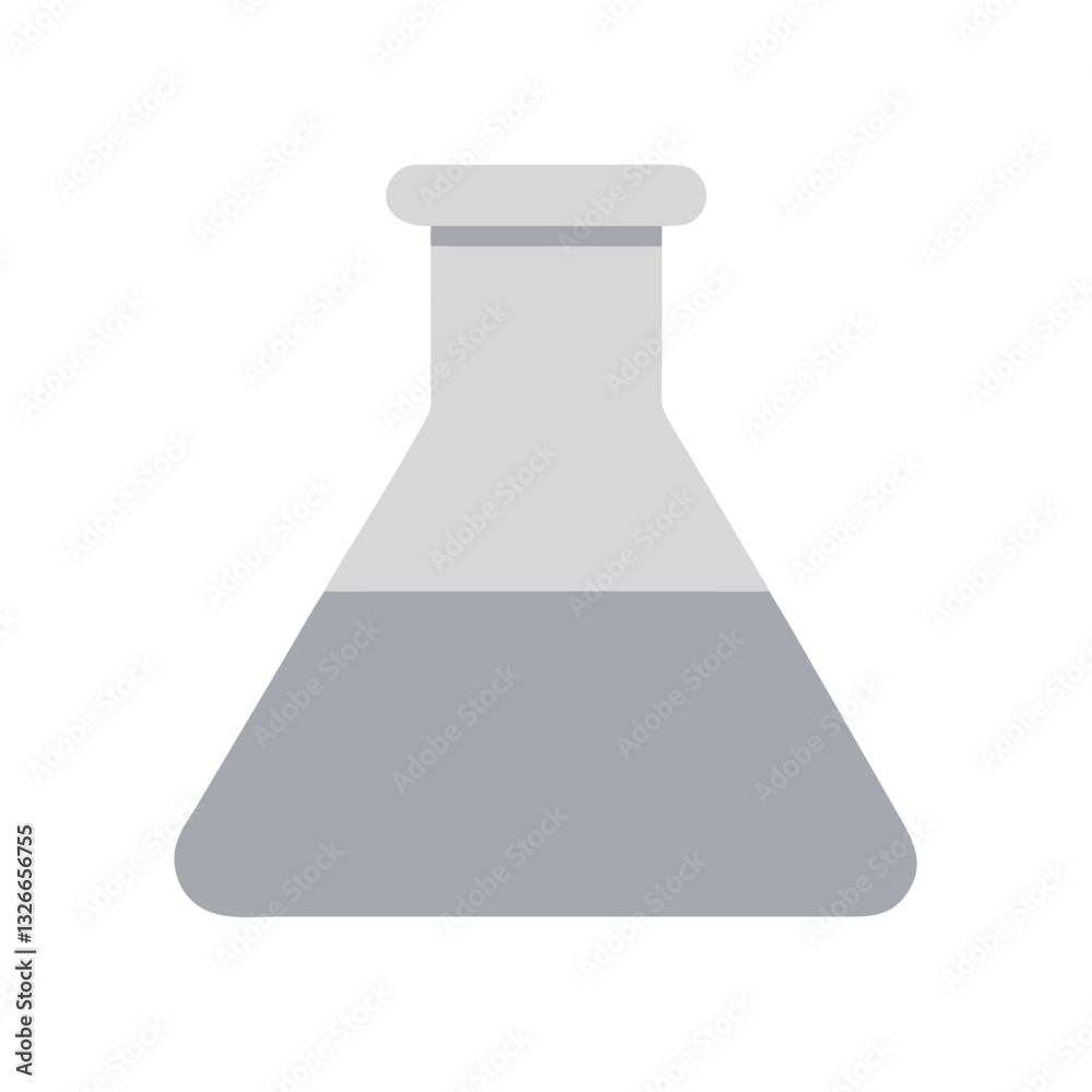 Gray laboratory flask icon