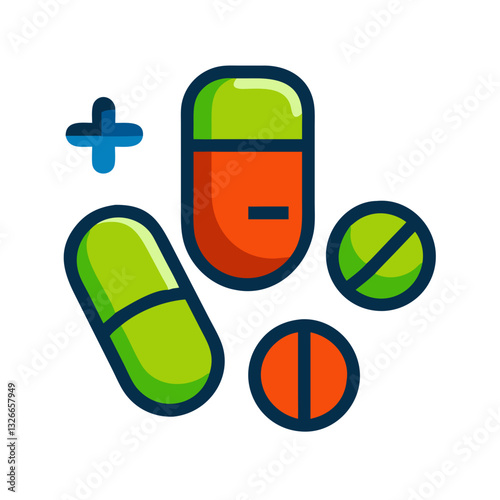 Colorful medical pills and capsules