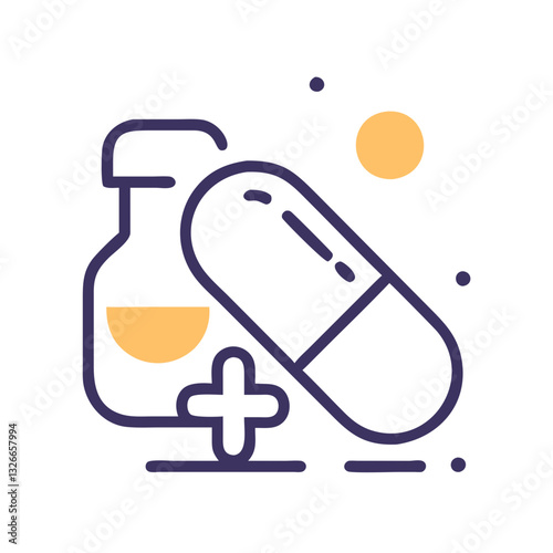 Medical chemistry and pharmaceutical icon