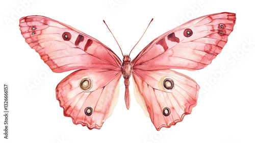 Beautiful watercolor illustrations of butterflies in pastel colors, perfect for art projects, nature themes, and design inspiration. isolated on a white background. photo