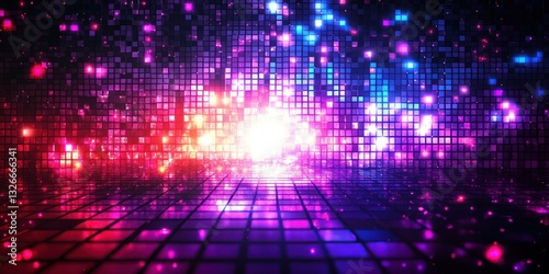 Wallpaper Mural Purple Disco Ball Mosaic Background with Sparkling Mirror Texture for Nightclub Party Decor Torontodigital.ca