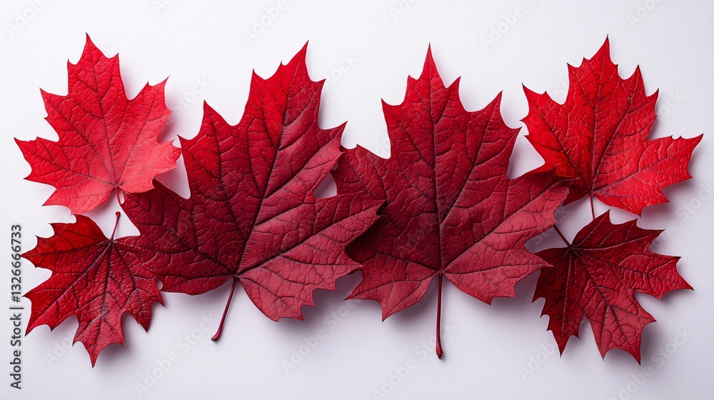 Autumn leaves, flat lay, white background Autumn leaves, flat lay, white background