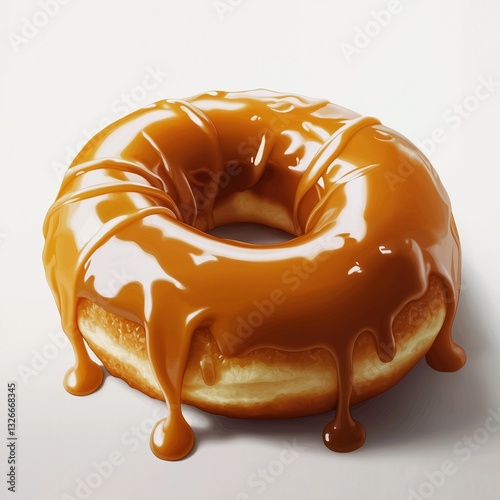 Wallpaper Mural Chocolate-covered donut isolated on white background Torontodigital.ca