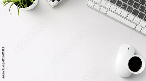 Ultimate Gaming Setup with Mouse and Mechanical Keyboard on White Desk