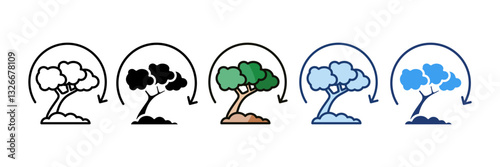 Forest Restoration  Icon Set Multiple Style Collection
