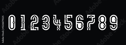 collection of logo designs for numbers 1 to 10 with creative numbers in white on black background. abstract number design vector illustration