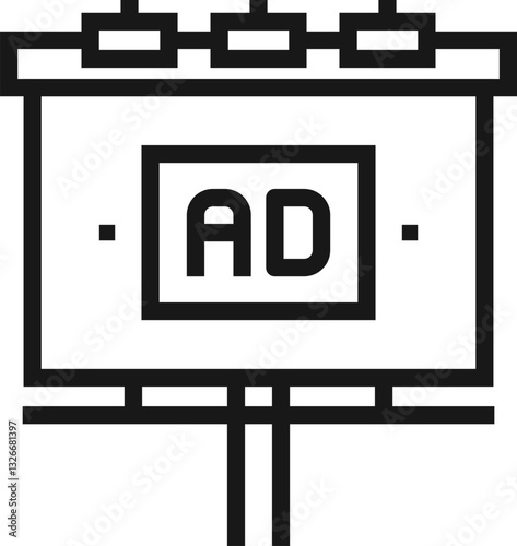 ad campaign flat line web icon concept