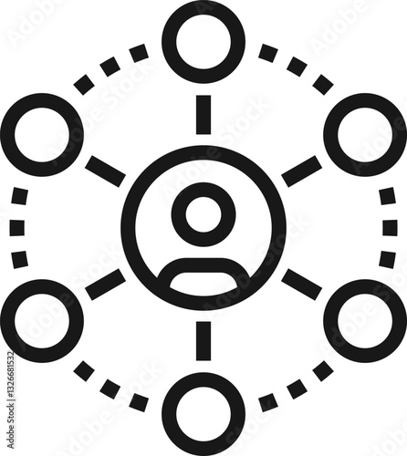 viral marketing flat line web icon concept