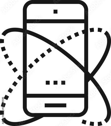 mobile marketing flat line web icon concept
