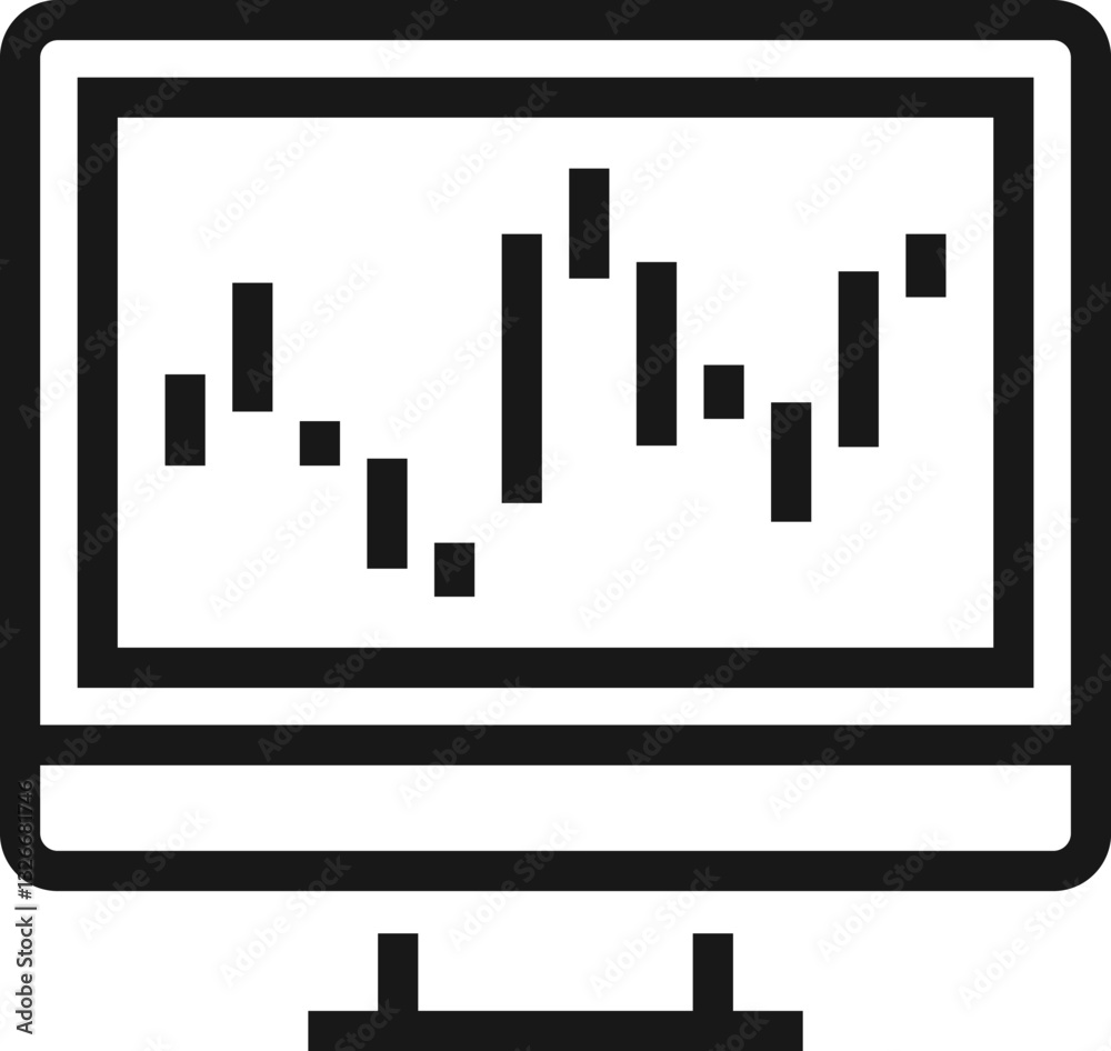Obraz premium stock market flat line web icon concept