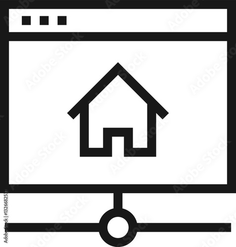 home page flat line web icon concept