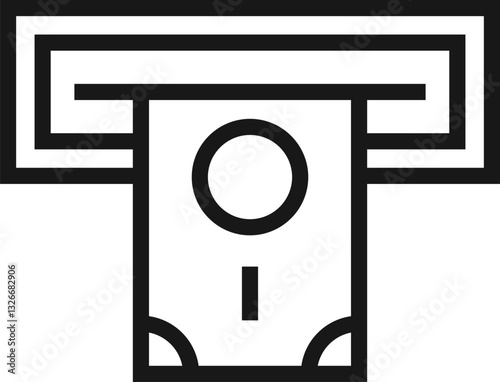 atm flat line web icon concept