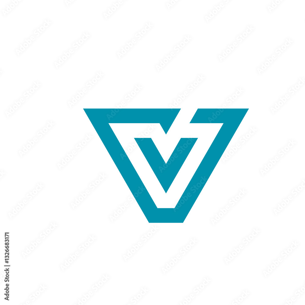 Abstract Geometric Letter V Logo design vector template isolated on white background Abstract Geometric Letter V Logo design vector template isolated on white background