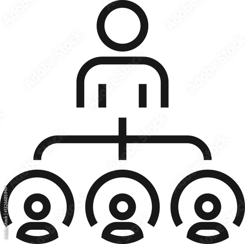 management flat line web icon concept