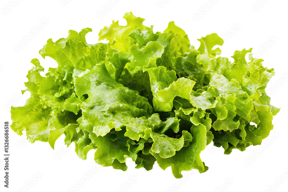 A bunch of green lettuce is. ,on transparent background. A bunch of green lettuce is. ,on transparent background.