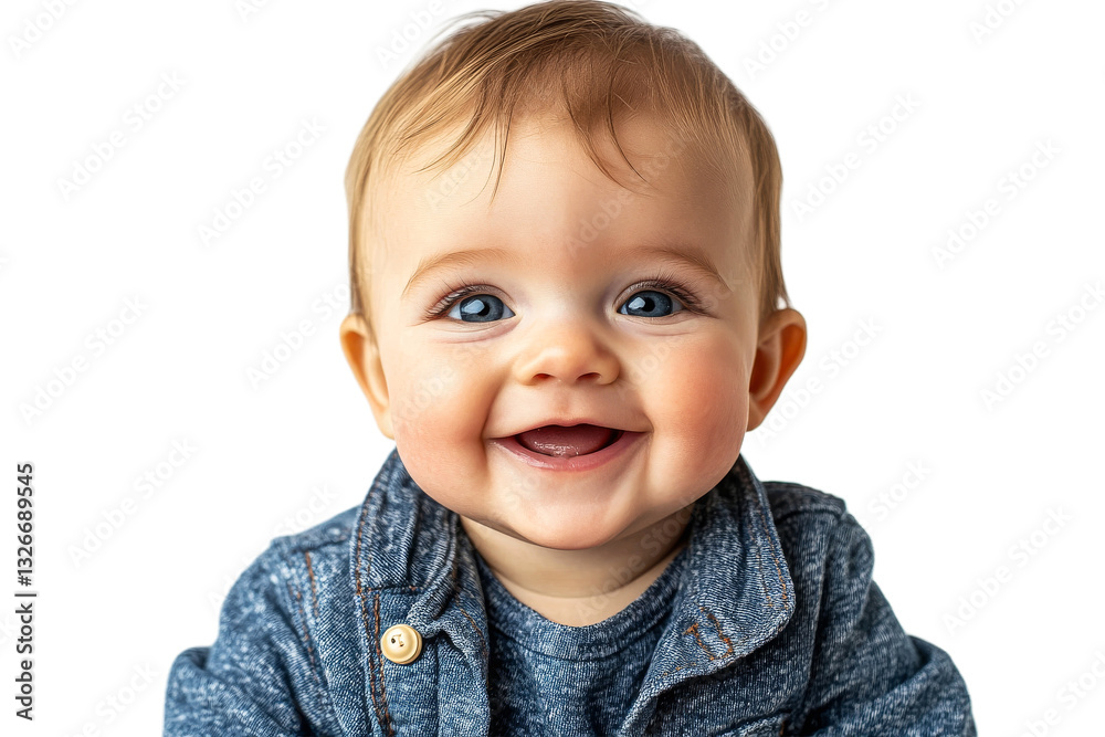 Smiling baby with blue eyes on transparent background Smiling baby with blue eyes on transparent background