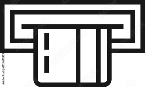 atm flat line web icon concept