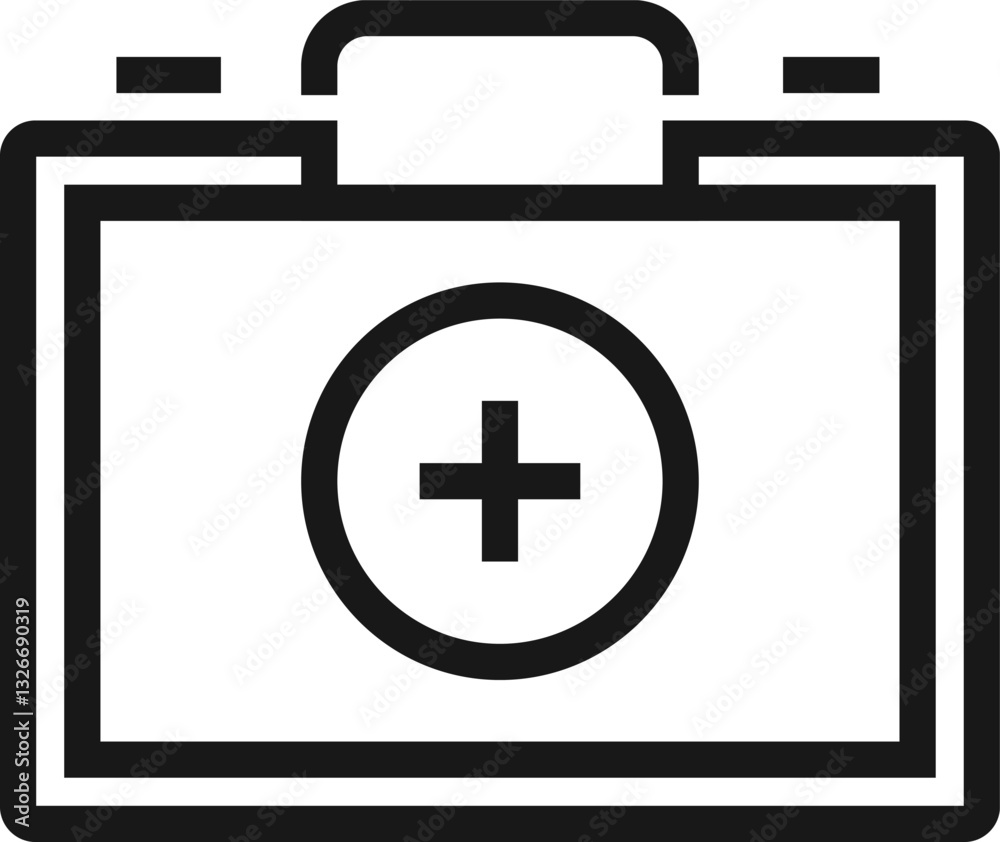 Obraz premium first aid flat line web icon concept