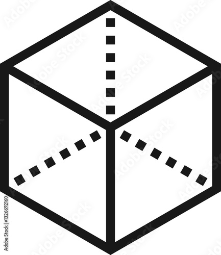 3d view flat line web icon concept