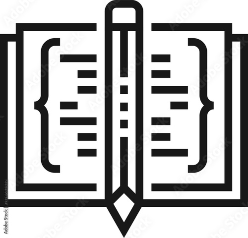 catalog flat line web icon concept
