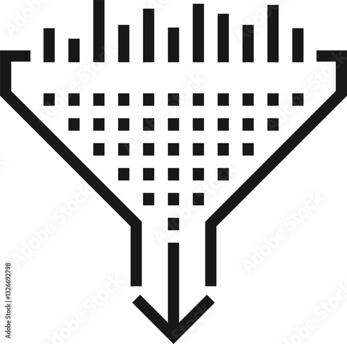 data filtering flat line web icon concept