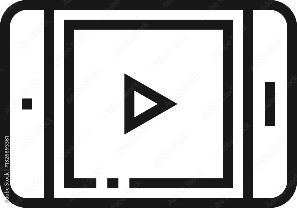video flat line web icon concept video flat line web icon concept