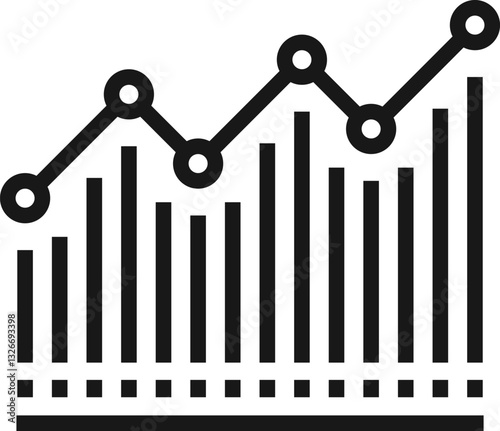 chart flat line web icon concept