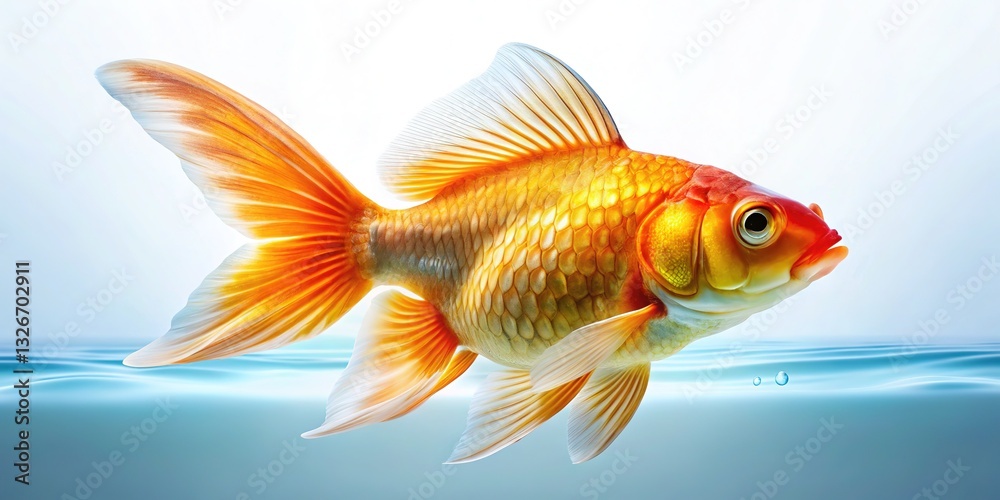 Fototapeta premium A goldfish's happy home. Right side, ready for your art.