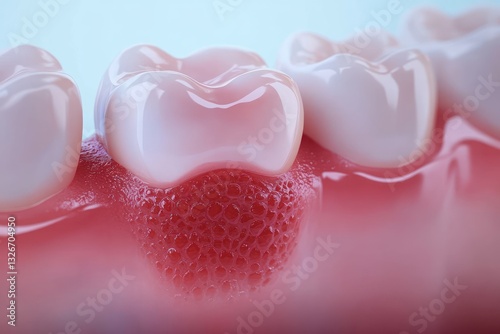 Inflamed Gums and Gingival Recession Dental Treatment 3D Illustration