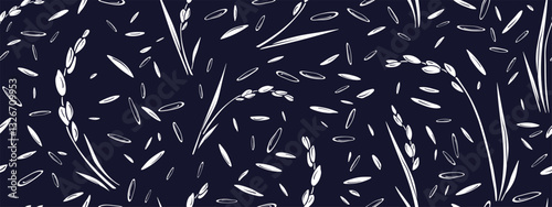 Rice seed pattern Vector seamless package backdrop