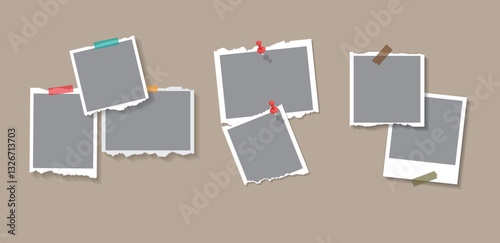 collage templates and an abstract blank picture frame template with a gray backdrop