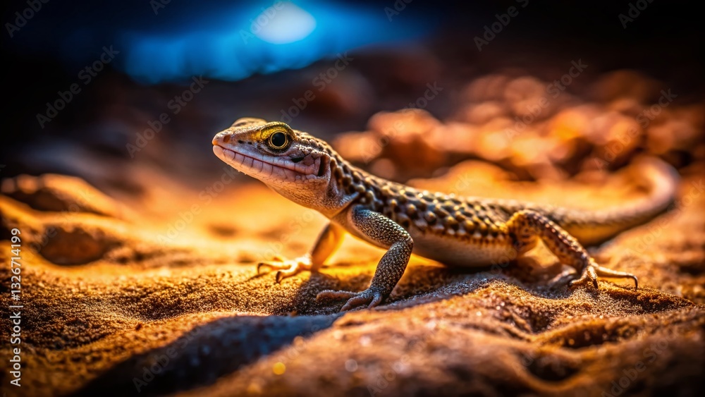 Fototapeta premium Dimly Lit Desert Lizard: Urban Exploration Photography