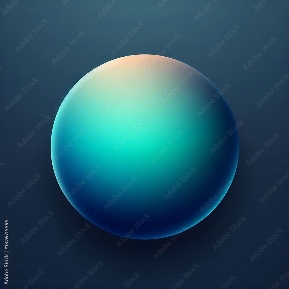 Obraz premium Abstract Aqua Gradient Sphere on Dark Background - Modern Orb Design