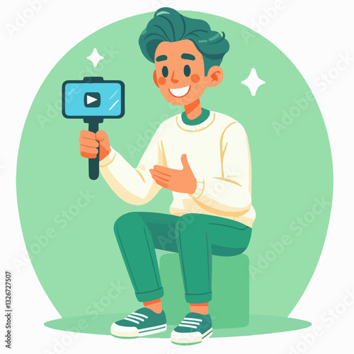 illustration of vlogger